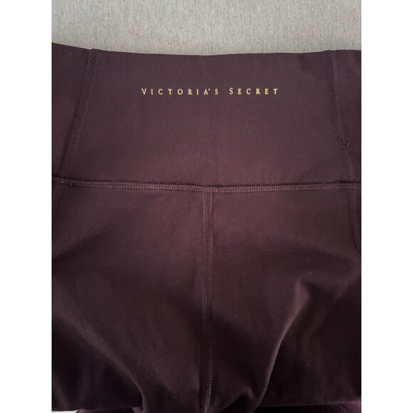 Victoria's Secret Women’s Sz 6 Studio Leggings Pockets Wine Soft Rose Gold Logo - Picture 6 of 8